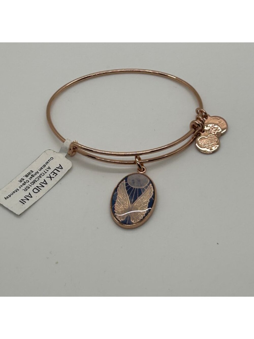 Alex And Ani Guardian Angel Wings Charm Bangle Bracelet Rose Gold Tone - Picture 11 of 11